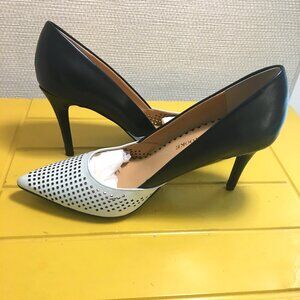 Audrey Brooke, Sloane, two-tone black/white, spectator pump, 7.5 M